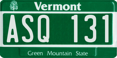 VT license plate ASQ131