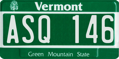 VT license plate ASQ146