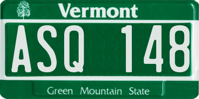VT license plate ASQ148