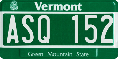 VT license plate ASQ152