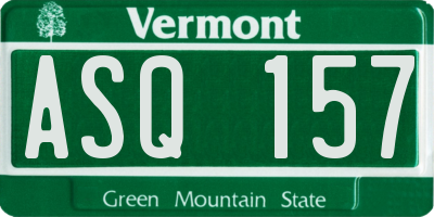 VT license plate ASQ157