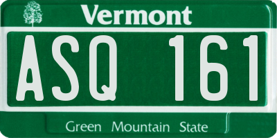VT license plate ASQ161