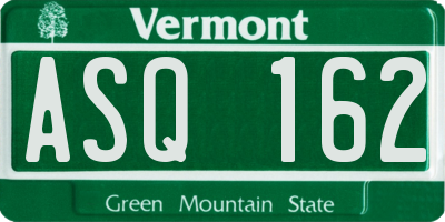 VT license plate ASQ162