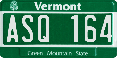 VT license plate ASQ164