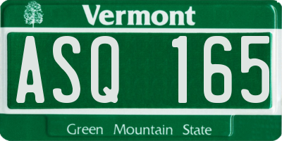 VT license plate ASQ165