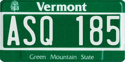 VT license plate ASQ185