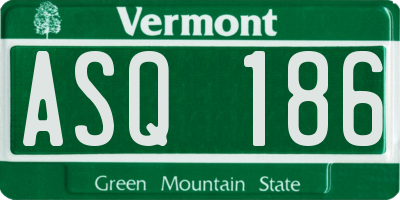 VT license plate ASQ186
