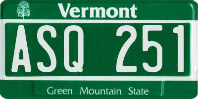 VT license plate ASQ251