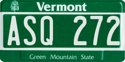VT license plate ASQ272