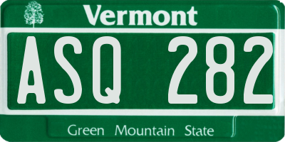 VT license plate ASQ282