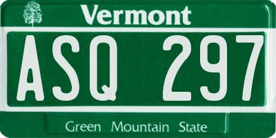 VT license plate ASQ297