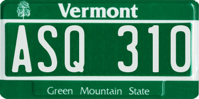 VT license plate ASQ310