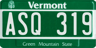 VT license plate ASQ319