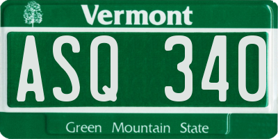 VT license plate ASQ340