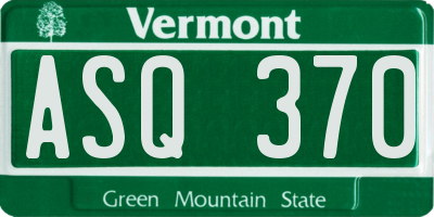 VT license plate ASQ370