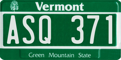 VT license plate ASQ371