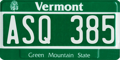 VT license plate ASQ385