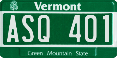 VT license plate ASQ401