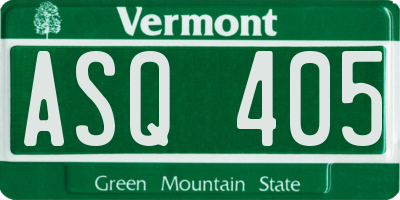 VT license plate ASQ405
