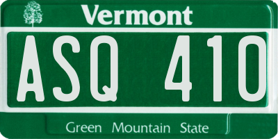 VT license plate ASQ410