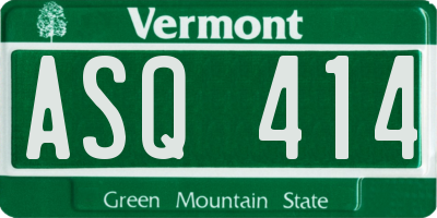 VT license plate ASQ414