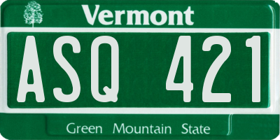 VT license plate ASQ421