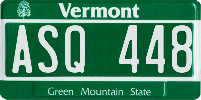 VT license plate ASQ448