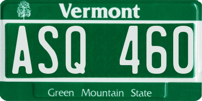 VT license plate ASQ460