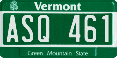 VT license plate ASQ461
