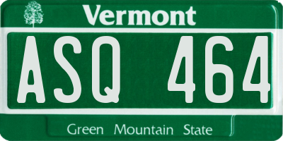 VT license plate ASQ464