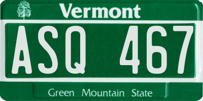 VT license plate ASQ467