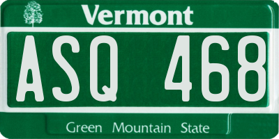 VT license plate ASQ468