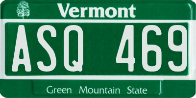 VT license plate ASQ469