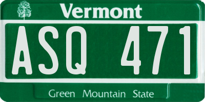 VT license plate ASQ471