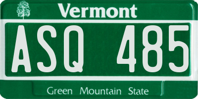 VT license plate ASQ485