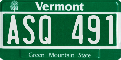 VT license plate ASQ491