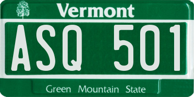 VT license plate ASQ501
