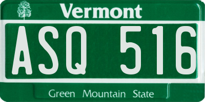 VT license plate ASQ516