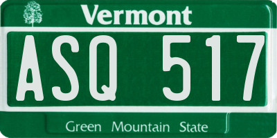 VT license plate ASQ517