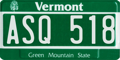 VT license plate ASQ518