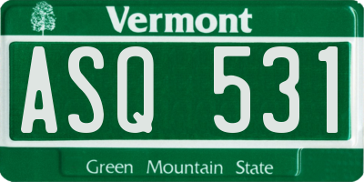VT license plate ASQ531