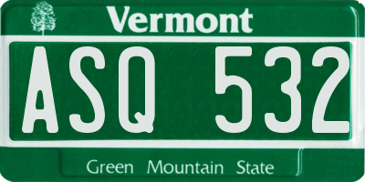 VT license plate ASQ532