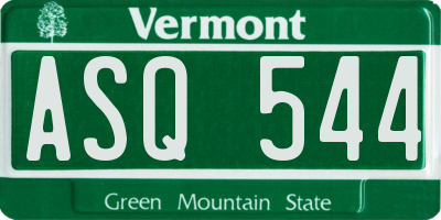 VT license plate ASQ544