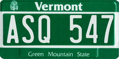VT license plate ASQ547