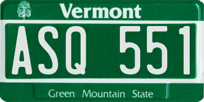 VT license plate ASQ551
