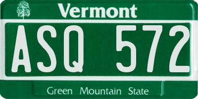 VT license plate ASQ572