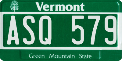 VT license plate ASQ579
