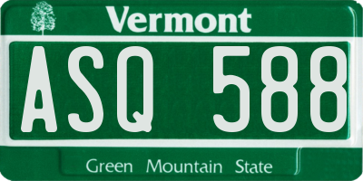 VT license plate ASQ588