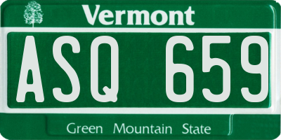 VT license plate ASQ659