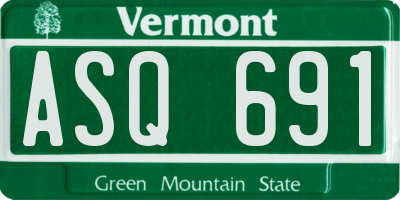 VT license plate ASQ691